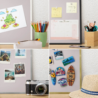 Magnetisch bord voor de muur met witte lijst Asgrijs