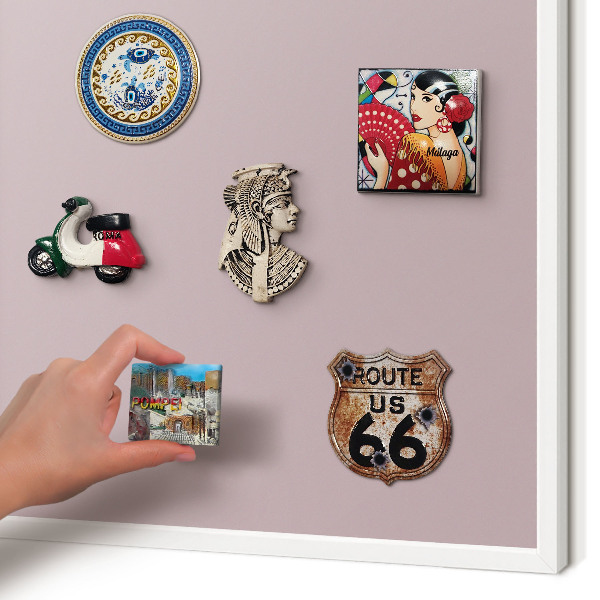 Magnetisch bord voor de muur met witte lijst Pastel lila