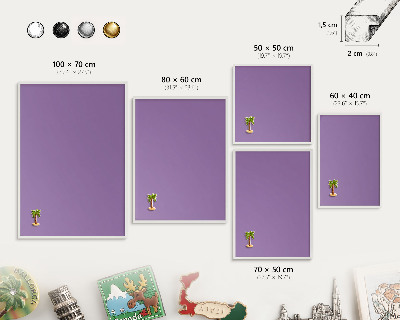 Magnetisch bord voor de muur met witte lijst Violet