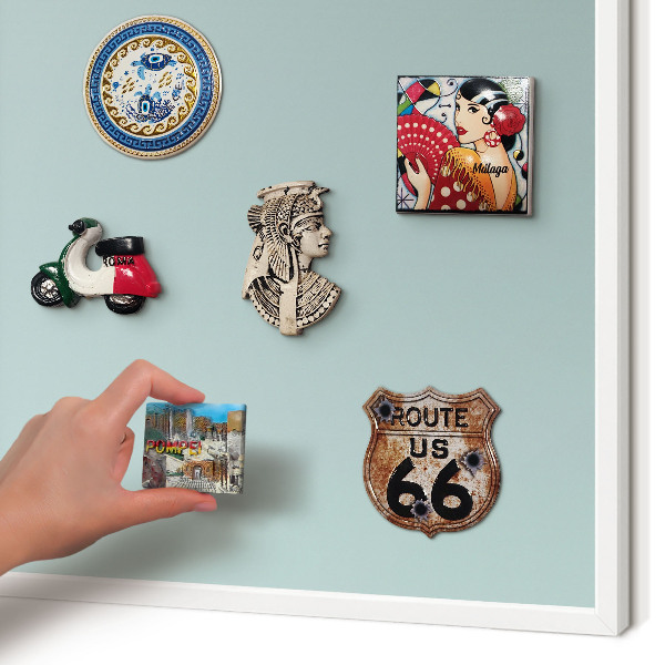 Magnetisch bord voor de muur met witte lijst Turkooizen kleurovergang