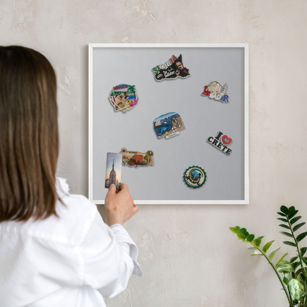 Magnetisch bord voor de muur met witte lijst Grijze gradiënt