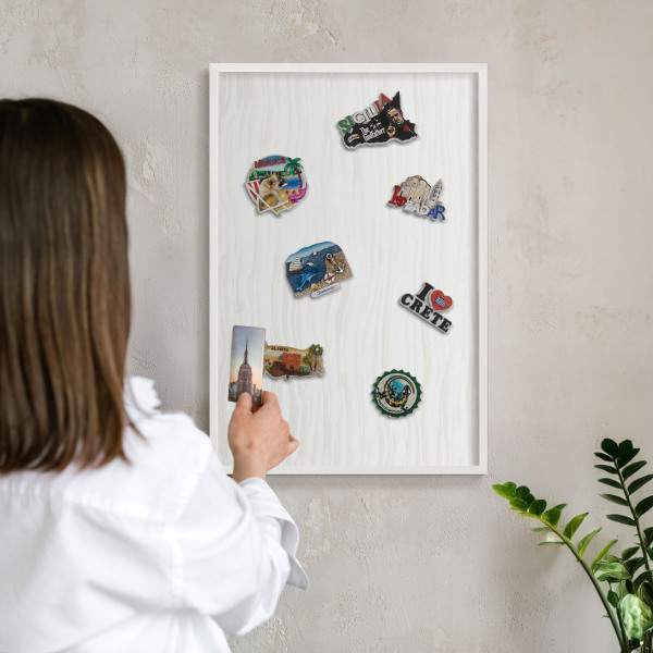 Magnetisch bord voor de muur met witte lijst Harmonie van lijnen