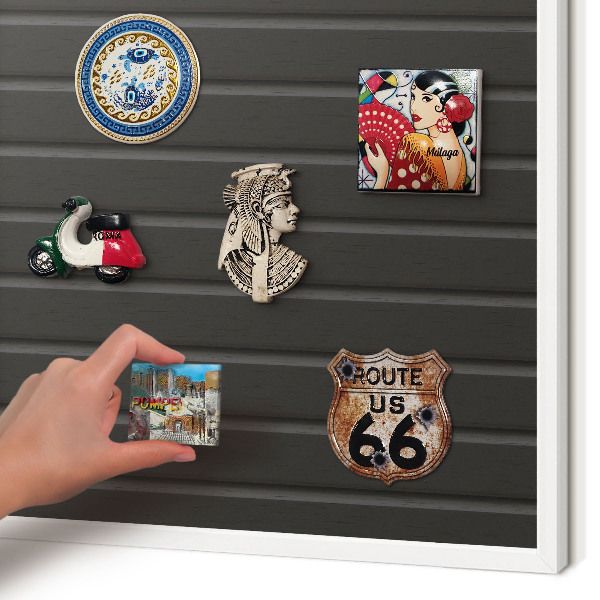 Magnetisch bord van metaal in een witte lijst Paneeltextuur
