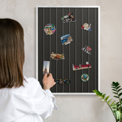 Magnetisch bord van metaal in een witte lijst Paneeltextuur