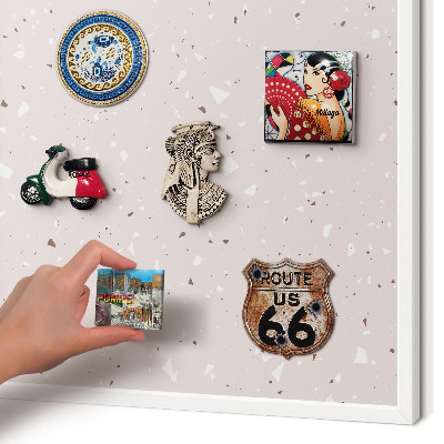 Magnetisch bord van metaal in een witte lijst Modern terrazzo