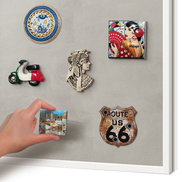 Magnetisch bord voor de muur met witte lijst Grijze achtergrond