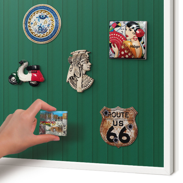Magnetisch bord voor de muur met witte lijst Groene strepen