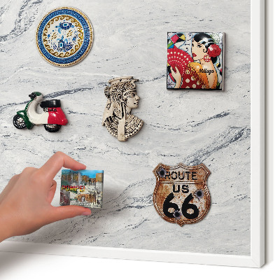 Magnetisch bord voor de muur met witte lijst Grijze elegantie