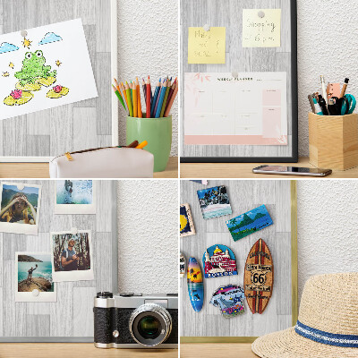 Magnetisch bord voor de muur met witte lijst Houtstructuur