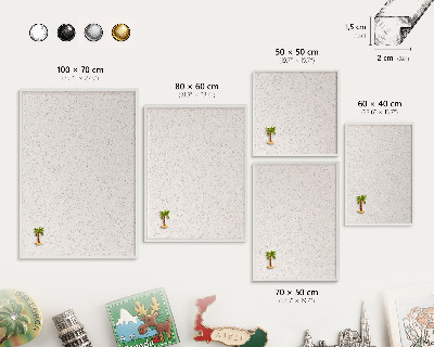 Magnetisch bord voor de muur met witte lijst Kleine puntjes