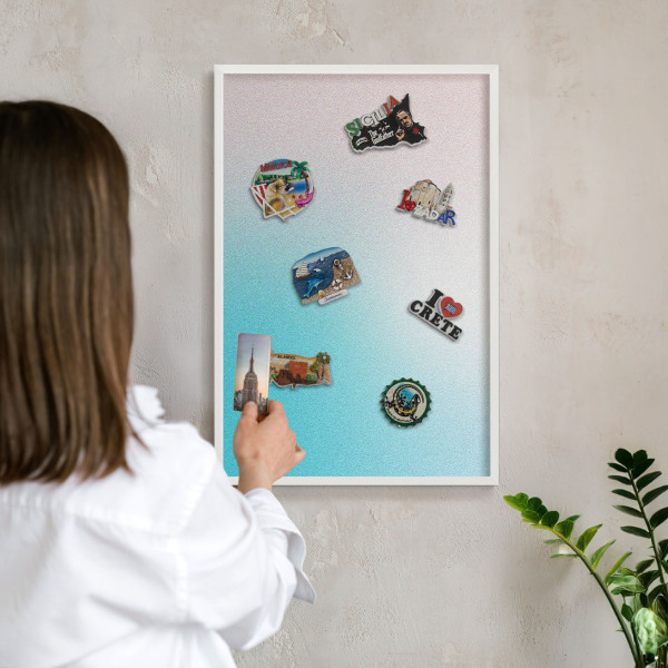Magnetisch bord voor de muur met witte lijst Pastel abstractie