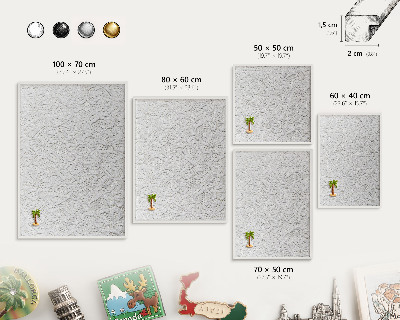 Magnetisch bord van metaal in een witte lijst Opengewerkte elegantie