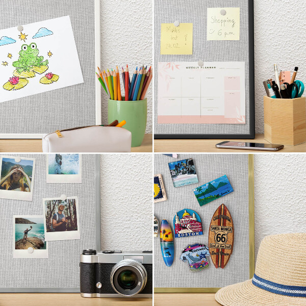 Magnetisch bord voor de muur met witte lijst Subtiele elegantie
