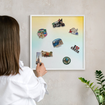 Magnetisch bord van metaal in een witte lijst Pastel ontspanning