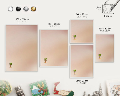 Magnetisch bord voor de muur met witte lijst Zachtbeige