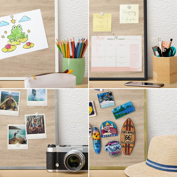 Magnetisch bord voor de muur met witte lijst Houten achtergrond