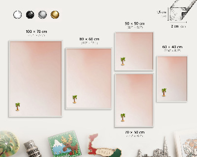 Magnetisch bord voor de muur met witte lijst Pastel Charm