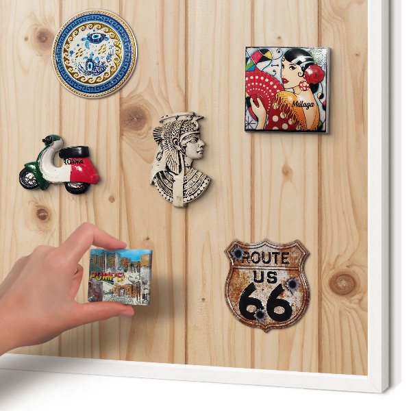 Magnetisch bord voor de muur met witte lijst Houten patroon
