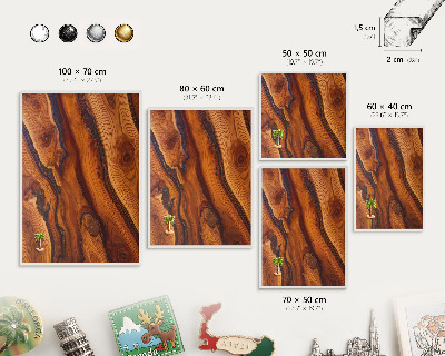Magnetisch bord van metaal in een witte lijst Houten ringen