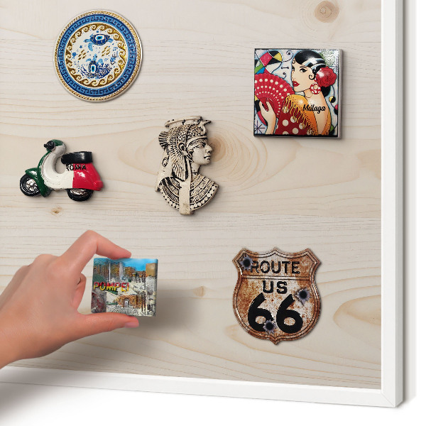 Magnetisch bord van metaal in een witte lijst Houten patroon