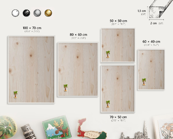 Magnetisch bord van metaal in een witte lijst Houten patroon