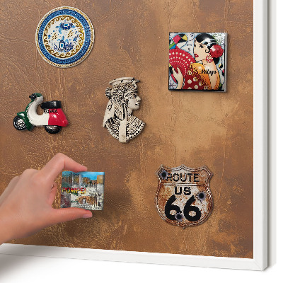 Magnetisch bord voor de muur met witte lijst Bruine textuur