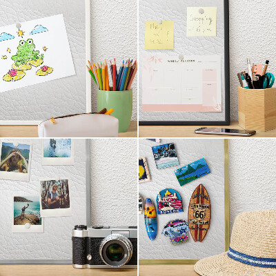 Magnetisch bord van metaal in een witte lijst Elegante textuur