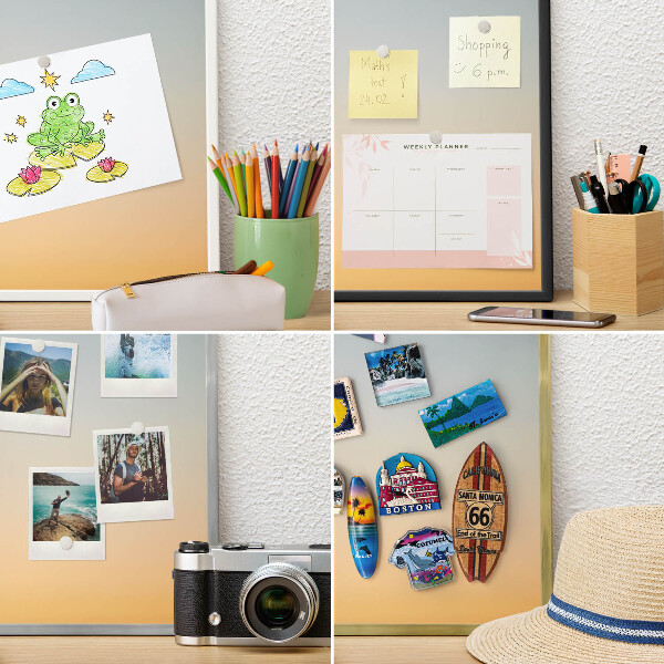 Magnetisch bord voor de muur met witte lijst Pastelkleurige overgang