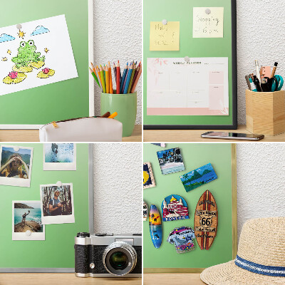 Magnetisch bord van metaal in een witte lijst Groene harmonie