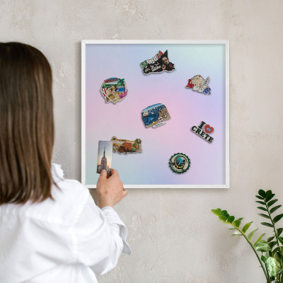 Magnetisch bord voor de muur met witte lijst Pastelkleurige overgang