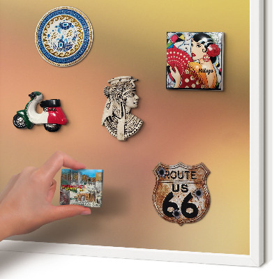 Magnetisch bord van metaal in een witte lijst Kleurrijke gloed