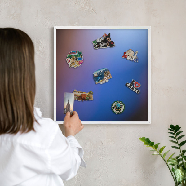 Magnetisch bord voor de muur met witte lijst Kleuren van Balans
