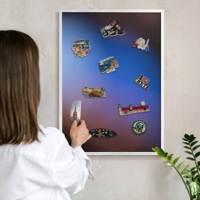 Magnetisch bord voor de muur met witte lijst Kleuren van Balans