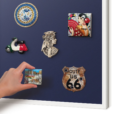 Magnetisch bord van metaal in een witte lijst Donker marineblauw