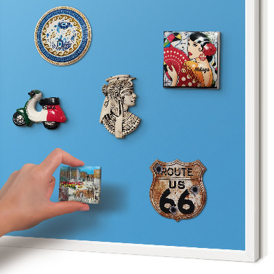 Magnetisch bord voor de muur met witte lijst Blauw water