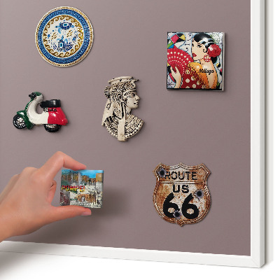 Magnetisch bord voor de muur met witte lijst Asbruin
