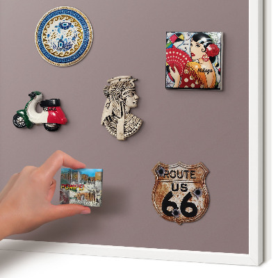 Magnetisch bord voor de muur met witte lijst Asbruin