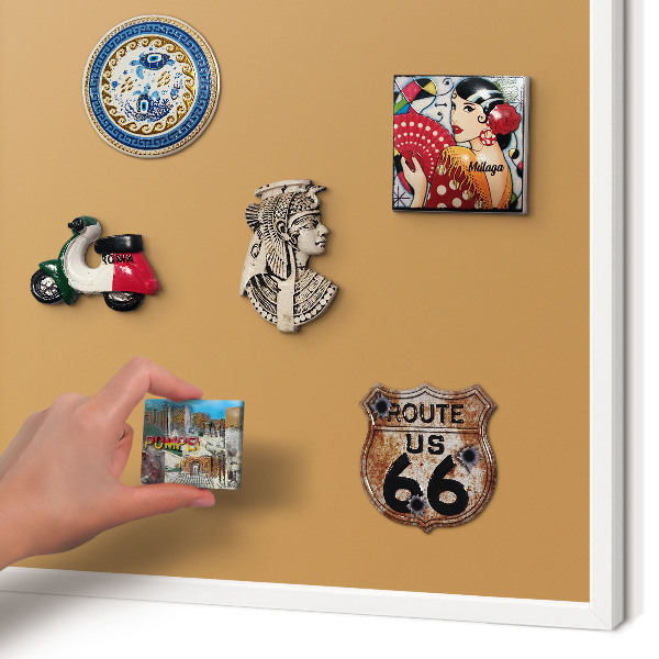 Magnetisch bord voor de muur met witte lijst Doffe oranje