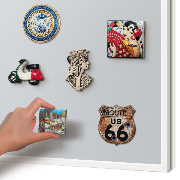 Magnetisch bord van metaal in een witte lijst Lichtgrijs