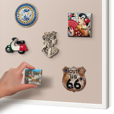 Magnetisch bord voor de muur met witte lijst Beige roze