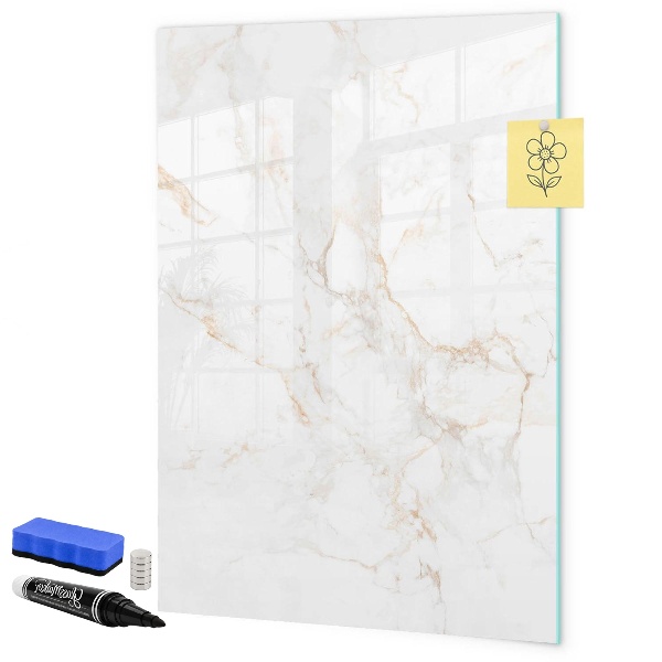 Memobord van glas met print inclusief neodymium magneten Stijlvol bord voor foto's en notities