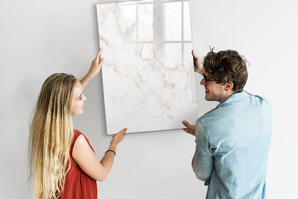Memobord van glas met print inclusief neodymium magneten Stijlvol bord voor foto's en notities