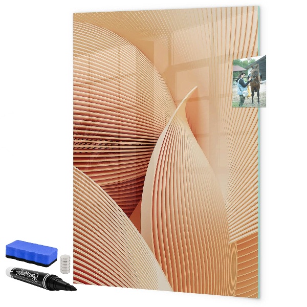 Memobord van glas met print inclusief neodymium magneten Modern prikbord voor notities en foto's