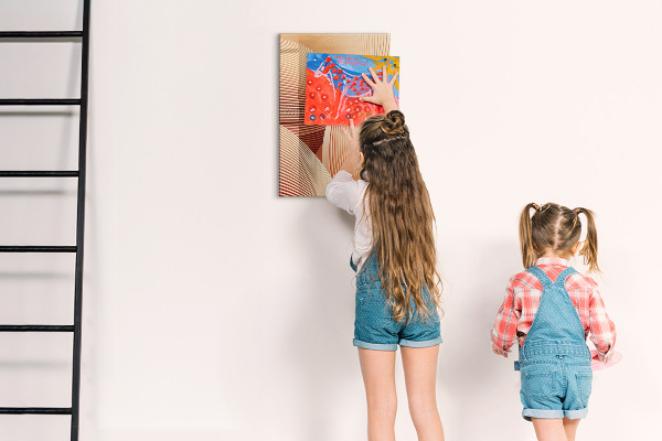 Memobord van glas met print inclusief neodymium magneten Modern prikbord voor notities en foto's