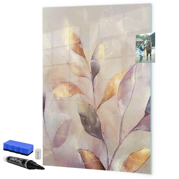 Decoratief glazen wandbord beschrijfbaar en magnetisch Creatief fotopresentatiebord