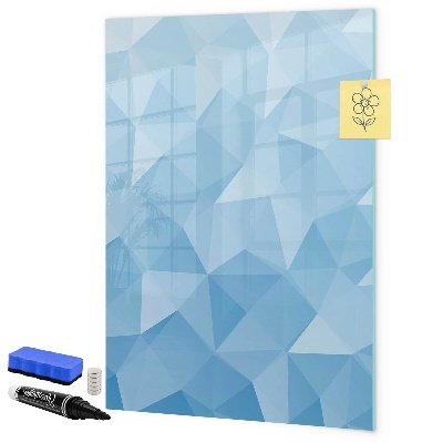 Memobord van glas met print inclusief neodymium magneten Modern fotobord in blauw