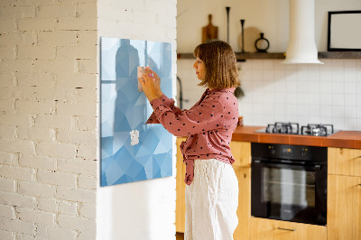 Memobord van glas met print inclusief neodymium magneten Modern fotobord in blauw