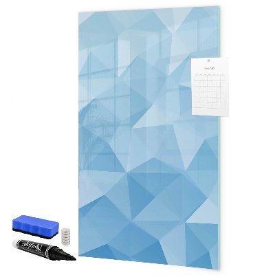 Memobord van glas met print inclusief neodymium magneten Modern fotobord in blauw