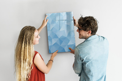 Memobord van glas met print inclusief neodymium magneten Modern fotobord in blauw