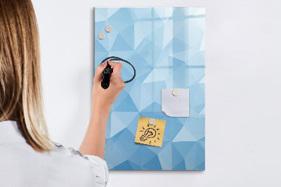 Memobord van glas met print inclusief neodymium magneten Modern fotobord in blauw